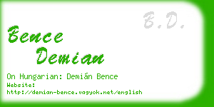 bence demian business card